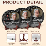 Custom Photo In Our Hearts, Your Memory Stays - Memorial Personalized Custom Ceramic Plate - Sympathy Gift For Family
