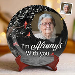 Custom Photo In Our Hearts, Your Memory Stays - Memorial Personalized Custom Ceramic Plate - Sympathy Gift For Family