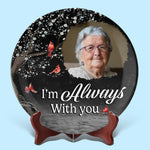 Custom Photo In Our Hearts, Your Memory Stays - Memorial Personalized Custom Ceramic Plate - Sympathy Gift For Family