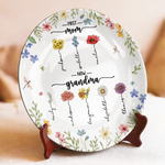 First Came Love, Then Came Family - Family Personalized Custom Ceramic Plate - Mother's Day, Gift For Mom, Grandma