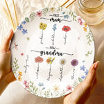 First Came Love, Then Came Family - Family Personalized Custom Ceramic Plate - Mother's Day, Gift For Mom, Grandma