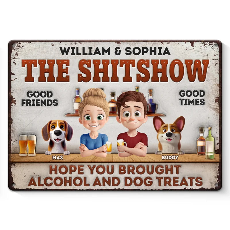 We’ve Got Booze, Barks, And Bad Decisions - Dog Personalized Custom Home Decor Metal Sign - House Warming Gift For Pet Owners, Pet Lovers