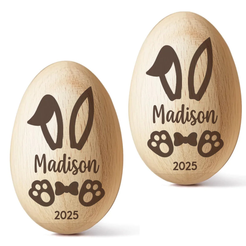 Cherishing My First Easter - Family Personalized Custom Wooden Egg Shaker - Easter Gift For Baby, Kids