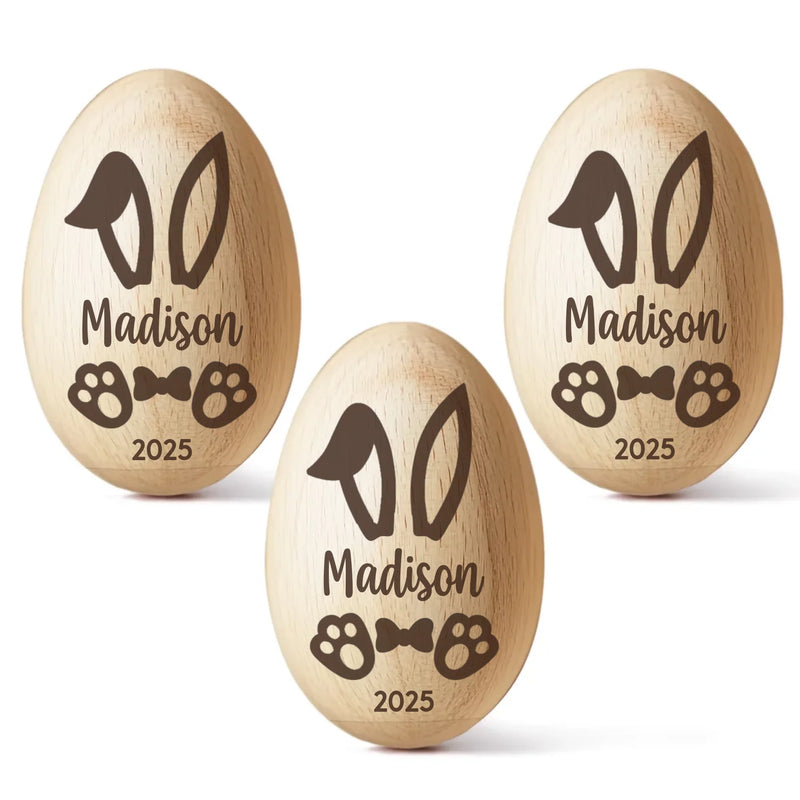 Cherishing My First Easter - Family Personalized Custom Wooden Egg Shaker - Easter Gift For Baby, Kids