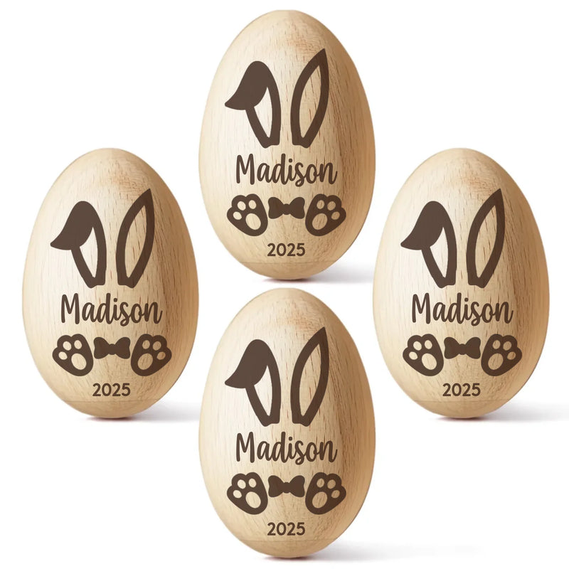 Cherishing My First Easter - Family Personalized Custom Wooden Egg Shaker - Easter Gift For Baby, Kids