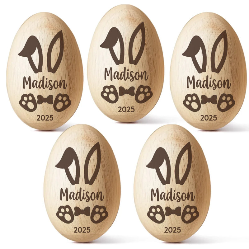 Cherishing My First Easter - Family Personalized Custom Wooden Egg Shaker - Easter Gift For Baby, Kids