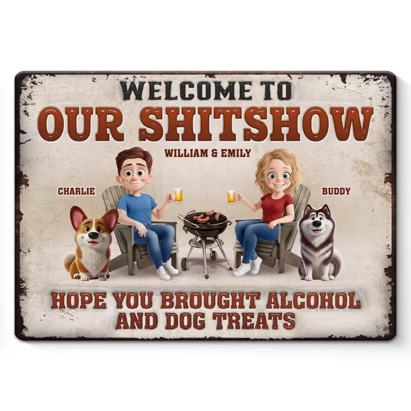 Where The Drinks Are Cold, And The Rules Are Optional - Dog Personalized Custom Home Decor Metal Sign - House Warming Gift For Pet Owners, Pet Lovers