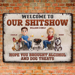 Where The Drinks Are Cold, And The Rules Are Optional - Dog Personalized Custom Home Decor Metal Sign - House Warming Gift For Couple, Dog Lovers