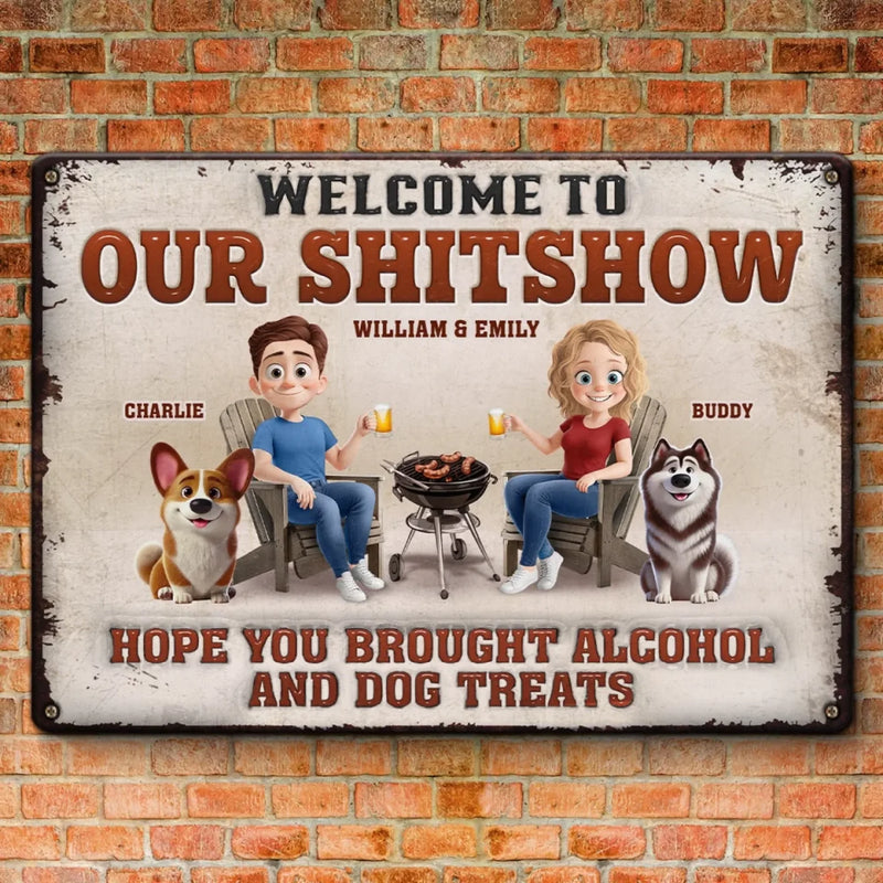 Where The Drinks Are Cold, And The Rules Are Optional - Dog Personalized Custom Home Decor Metal Sign - House Warming Gift For Pet Owners, Pet Lovers
