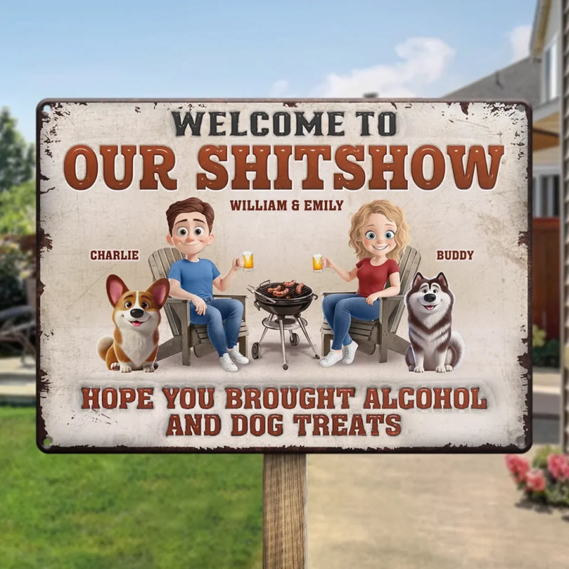 Where The Drinks Are Cold, And The Rules Are Optional - Dog Personalized Custom Home Decor Metal Sign - House Warming Gift For Pet Owners, Pet Lovers