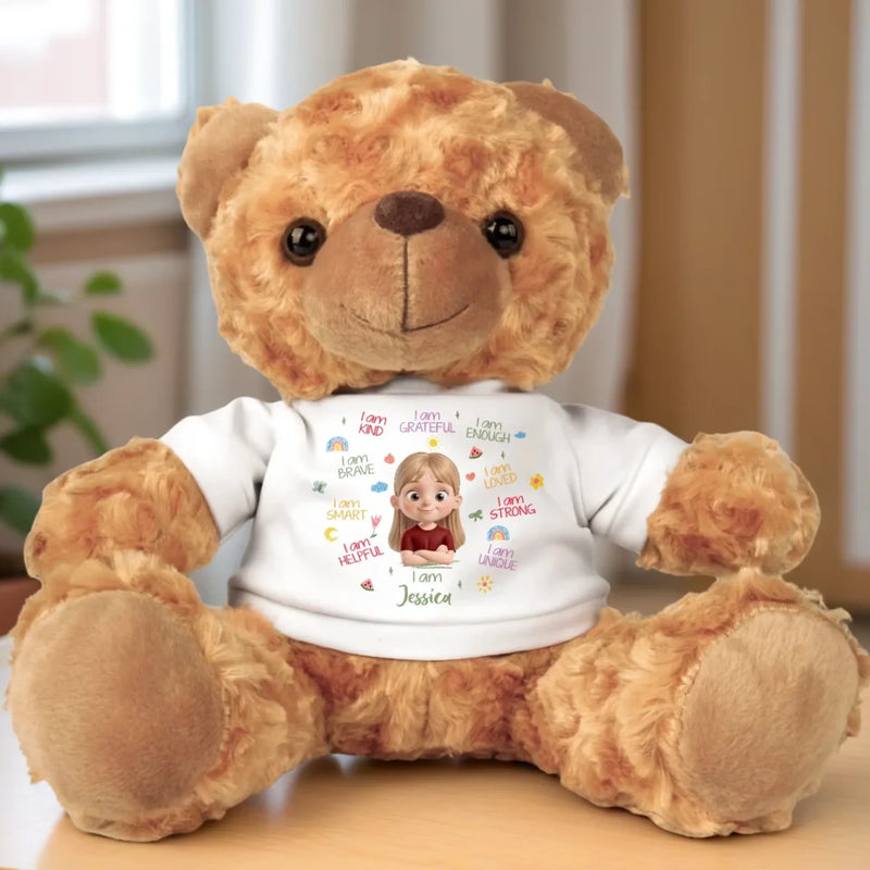 Believe In Yourself, You Are Enough - Family Personalized Custom Teddy Bear Plush - Gift For Family Members
