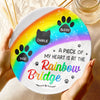 Cherished Paws, Eternal Love - Memorial Personalized Custom Ceramic Plate - Sympathy Gift For Pet Owners, Pet Lovers