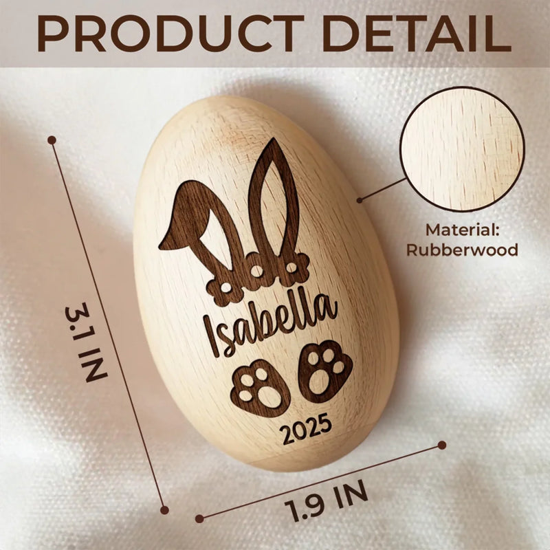 Cherishing My First Easter - Family Personalized Custom Wooden Egg Shaker - Easter Gift For Baby, Kids