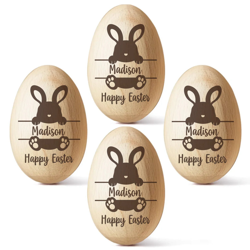 Hopping Into My First Easter - Family Personalized Custom Wooden Egg Shaker - Easter Gift For Baby, Kids