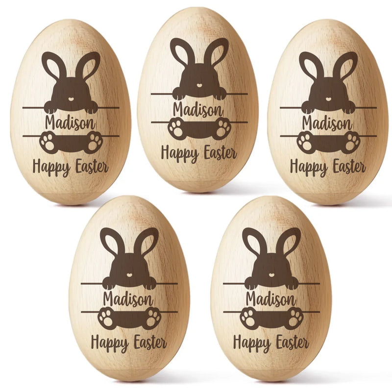 Hopping Into My First Easter - Family Personalized Custom Wooden Egg Shaker - Easter Gift For Baby Kids, Newborn Baby