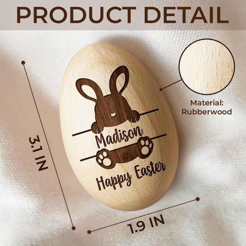 Hopping Into My First Easter - Family Personalized Custom Wooden Egg Shaker - Easter Gift For Baby, Kids
