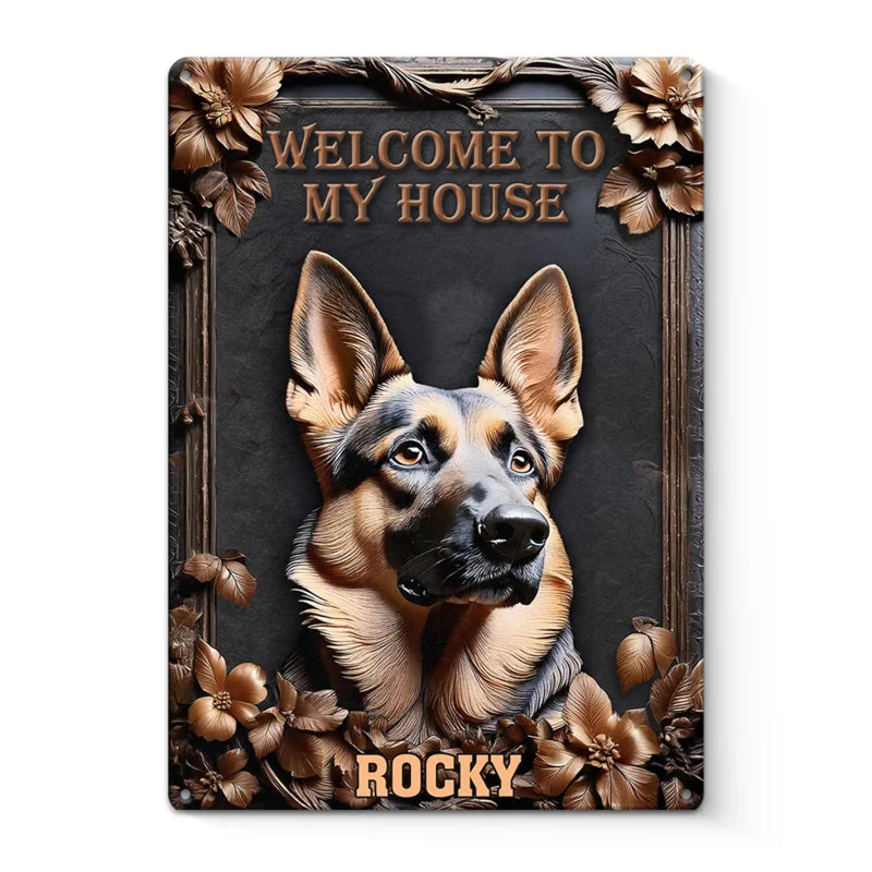 Home Of A Loyal Protector - Dog Personalized Custom 3D Inflated Effect Printed Home Decor Metal Sign - House Warming Gift For Pet Owners, Pet Lovers