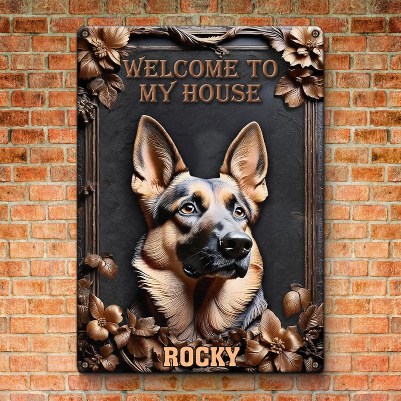 Home Of A Loyal Protector - Dog Personalized Custom 3D Inflated Effect Printed Home Decor Metal Sign - House Warming Gift For Dog Lovers, Dog Owners