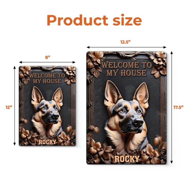 Home Of A Loyal Protector - Dog Personalized Custom 3D Inflated Effect Printed Home Decor Metal Sign - House Warming Gift For Dog Lovers, Dog Owners