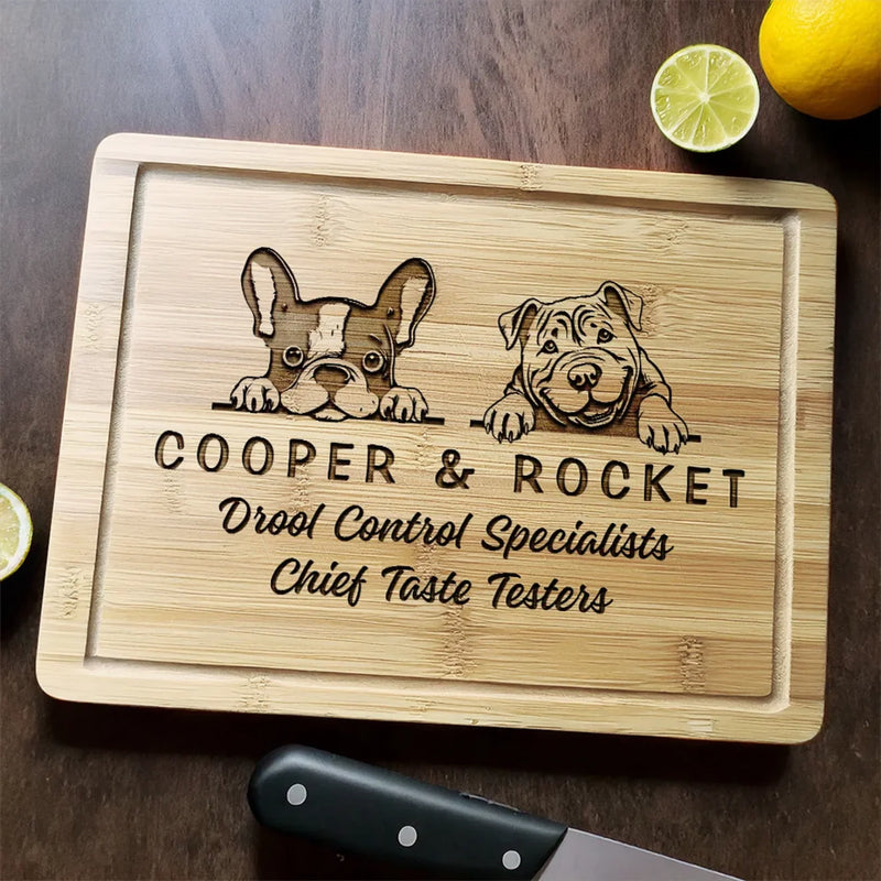 Chief Taste Testers - Dog Personalized Custom Engraved Wooden Cutting Board - Gift For Pet Owners, Pet Lovers