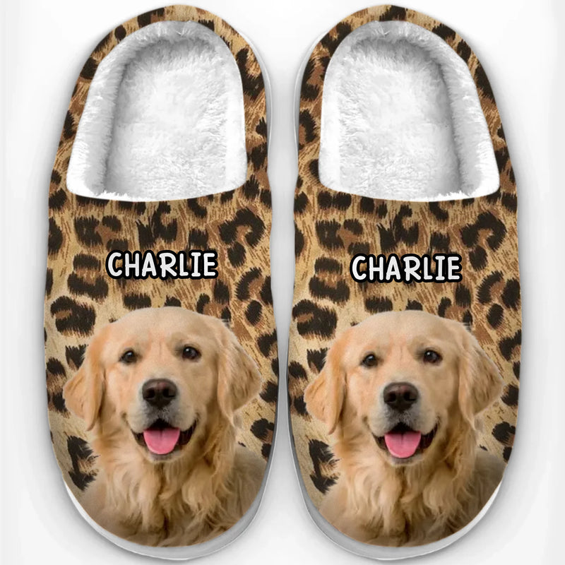 Custom Photo Furry Love In Every Step - Dog & Cat Personalized Custom Fluffy Slippers - Mother's Day, Gift For Pet Owners, Pet Lovers