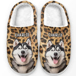 Custom Photo Furry Love In Every Step - Dog & Cat Personalized Custom Fluffy Slippers - Mother's Day, Gift For Dog Lovers, Pet Parents