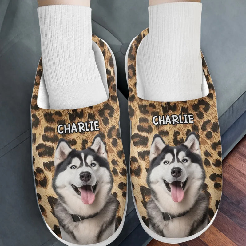Custom Photo Furry Love In Every Step - Dog & Cat Personalized Custom Fluffy Slippers - Mother's Day, Gift For Pet Owners, Pet Lovers