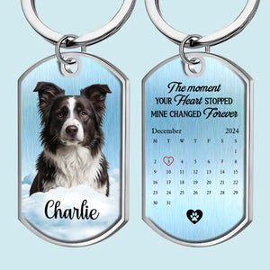 Photo personnalisée : vos empreintes de pattes sont gravées dans mon âme - Porte-clés personnalisé commémoratif - Cadeau de condoléances pour les propriétaires et les amoureux des animaux