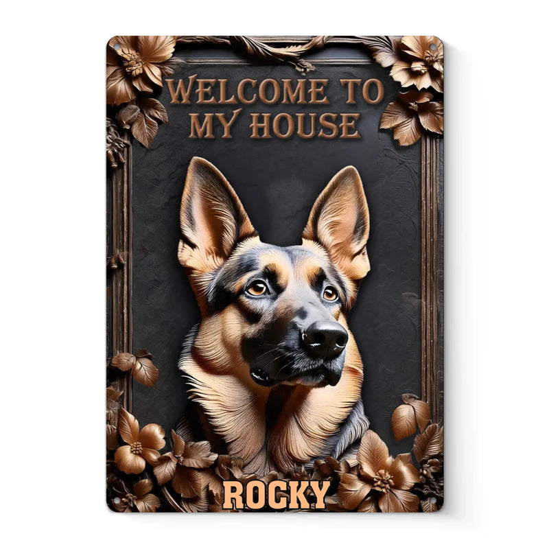 Home Of A Loyal Protector - Dog Personalized Custom 3D Inflated Effect Printed Home Decor Metal Sign - House Warming Gift For Dog Lovers, Dog Owners