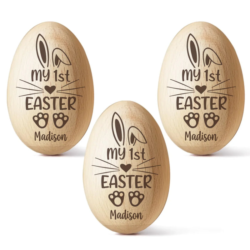 A Special Easter Memory - Family Personalized Custom Wooden Egg Shaker - Easter Gift For Baby Kids, Newborn Baby