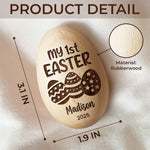 First Easter, Forever Treasured - Family Personalized Custom Wooden Egg Shaker - Easter Gift For Baby, Kids