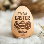 First Easter, Forever Treasured - Family Personalized Custom Wooden Egg Shaker - Easter Gift For Baby, Kids