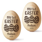 First Easter, Forever Treasured - Family Personalized Custom Wooden Egg Shaker - Easter Gift For Baby, Kids