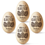 First Easter, Forever Treasured - Family Personalized Custom Wooden Egg Shaker - Easter Gift For Baby, Kids