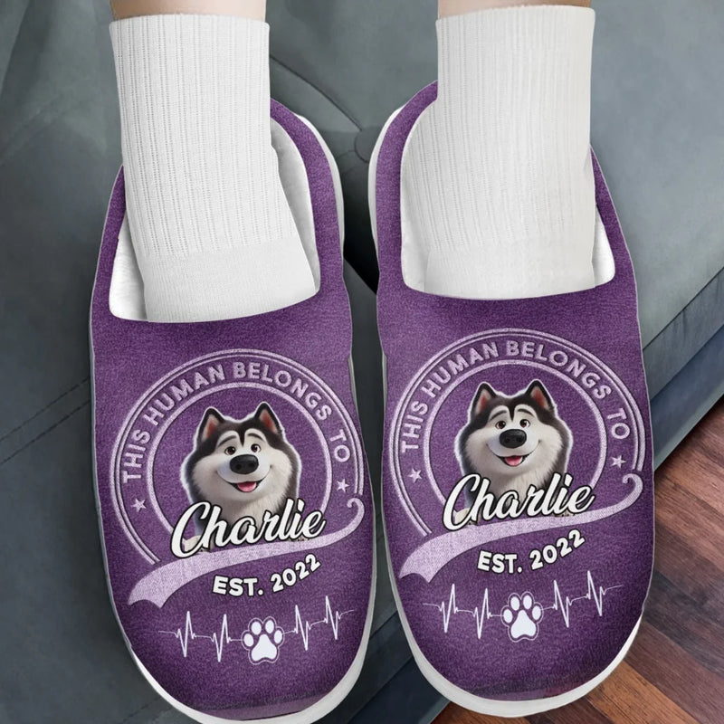 Happiness Is A Wagging Tail - Dog Personalized Custom Fluffy Slippers - Gift For Pet Owners, Pet Lovers