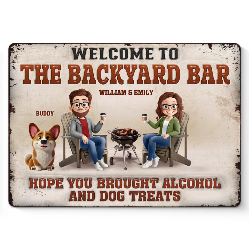 Where The Drinks Are Cold, And The Rules Are Optional - Dog Personalized Custom Home Decor Metal Sign - House Warming Gift For Couple, Dog Lovers
