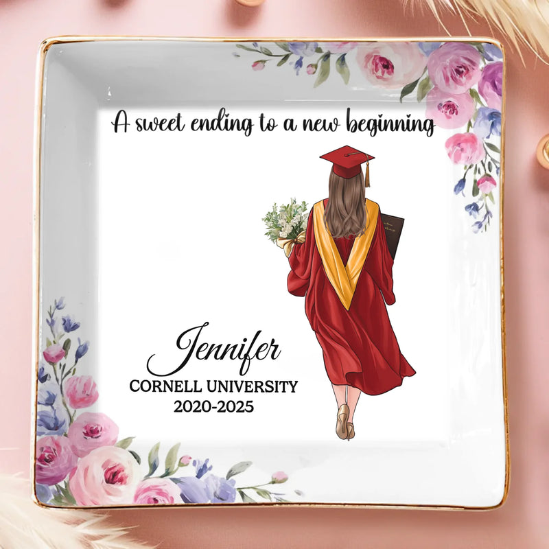 Graduate With Pride, Step Into The Future - Family Personalized Custom Full-Print Jewelry Dish - Graduation Gift For Family Members, Siblings, Brothers, Sisters