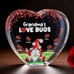 Little Bugs, Big Love - Family Personalized Custom 3D Crystal Heart Shaped - Mother's Day, Gift For Mom, Grandma
