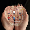 Grandma's Garden Grows Here - Family Personalized Custom 3D Crystal Heart Shaped - Mother's Day, Gift For Mom, Grandma