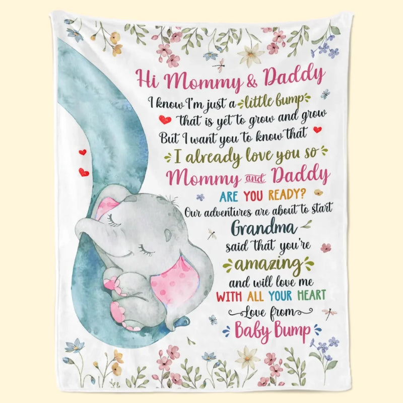 Love From Your Baby Bump - Family Personalized Custom Blanket - Mother's Day, Baby Shower Gift, Gift For First Mom