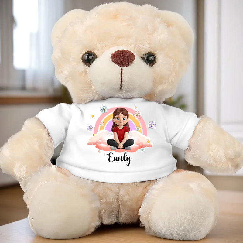 Happiness Is Holding You - Family Personalized Custom Teddy Bear Plush - Gift For Family Members