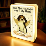 Custom Photo Rest In Peace, Always In Our Hearts - Memorial Personalized Custom LED Mirror Frame Lamp - Sympathy Gift For Dog Lovers, Pet Owners