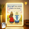 Your Light Will Always Shine In My Heart - Memorial Personalized Custom LED Mirror Frame Lamp - Sympathy Gift For Family Members