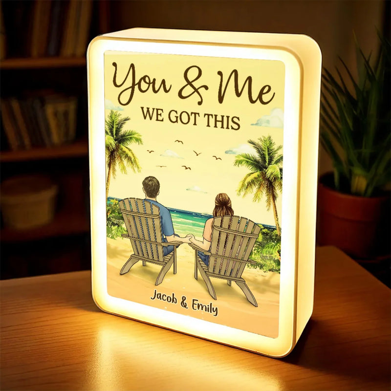 You And Me We Got This - Couple Personalized Custom LED Mirror Frame Lamp - Gift For Couple