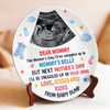 Custom Photo A Tiny Gift, A Huge Joy - Family Personalized Custom Ceramic Plate - Mother's Day, Baby Shower Gift, Gift For First Mom