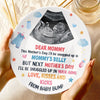 Custom Photo A Tiny Gift, A Huge Joy - Family Personalized Custom Ceramic Plate - Mother's Day, Baby Shower Gift, Gift For First Mom