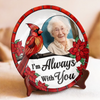 Custom Photo Love Never Fades, Only Grows - Memorial Personalized Custom Ceramic Plate - Sympathy Gift For Family Members
