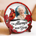 Custom Photo Love Never Fades, Only Grows - Memorial Personalized Custom Ceramic Plate - Sympathy Gift For Family Members