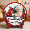 Custom Photo Love Never Fades, Only Grows - Memorial Personalized Custom Ceramic Plate - Sympathy Gift For Family Members