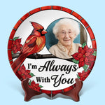 Custom Photo Love Never Fades, Only Grows - Memorial Personalized Custom Ceramic Plate - Sympathy Gift For Family Members